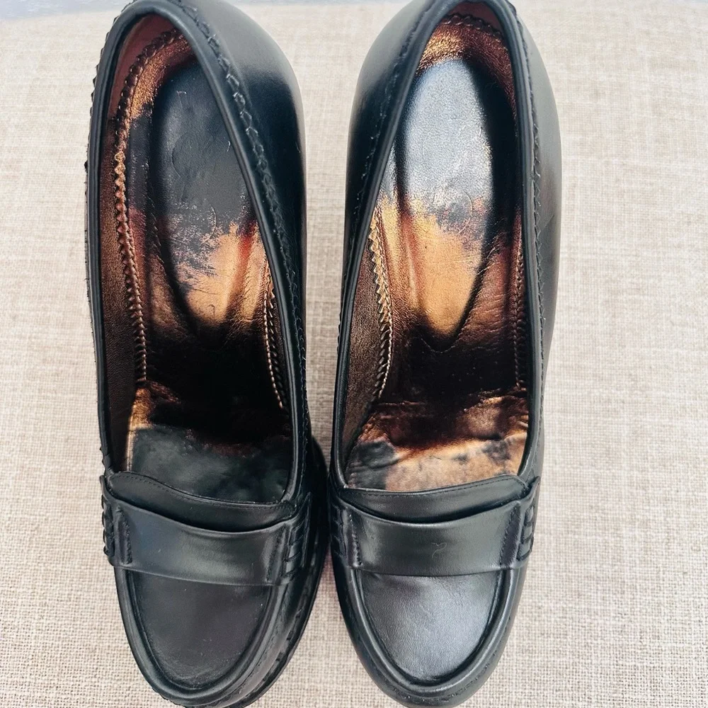 Yves Saint Laurent Black Platform Loafers - Picture 5 of 6